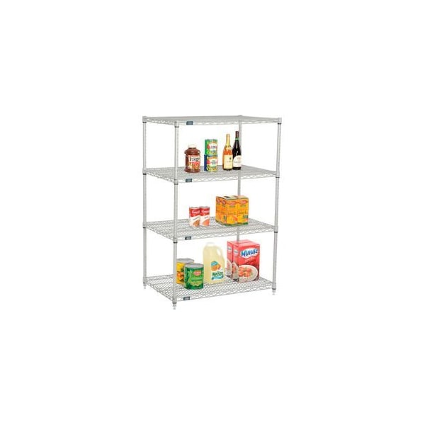 Global Equipment Nexelate Silver Epoxy Wire Shelving Starter 36"W x 30"D x 54"H 30365EP - main